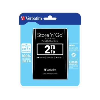 Dysk zewnętrzny Verbatim 2TB Store 'n' Go 2.5" 5400 USB 3.0 czarny