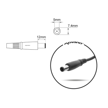 Przewód do zasilacza / ładowarki Dell (7.4x5.0 z bolcem PIN) - 230W