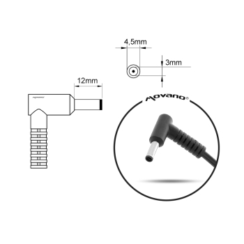 Przewód do zasilacza / ładowarki HP (4.5x3.0 PIN z bolcem) - 120W