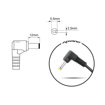 Przewód do zasilacza / ładowarki Liteon Asus Toshiba (5.5x2.5) - 135W - kątowy