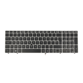 Klawiatura laptopa do HP EliteBook 8560P, 8570P srebrna (trackpoint)