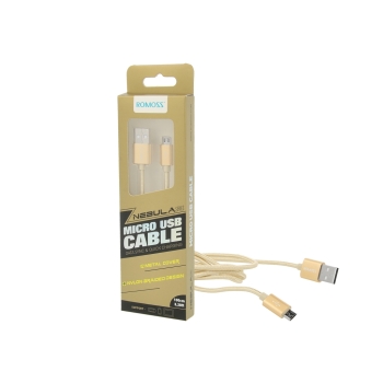 Kabel ROMOSS micro USB (ładowanie, komunikacja) - gold / złoty